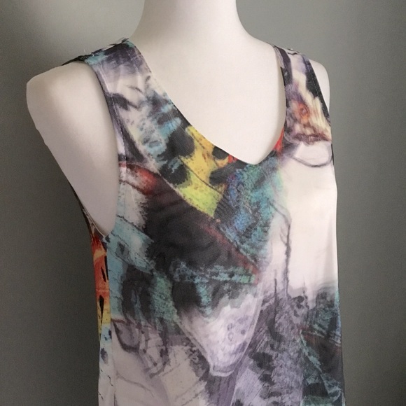 Clotheshead V-Neck Tank Dress with Mesh Overlay Size Small - Picture 5 of 8